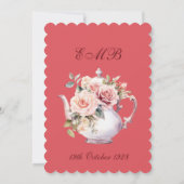 90歳の誕生日パーティー ピンクの花のローズの誕生日 招待状 (裏面)