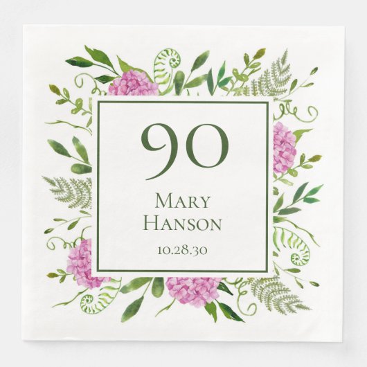 90歳の誕生日ピンクのアジサイ (正面)