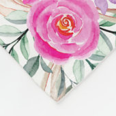 90歳の誕生日ピンクフローラフリースブランケット フリースブランケット (角)