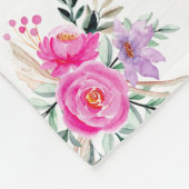 90歳の誕生日ピンクフローラフリースブランケット フリースブランケット (角)