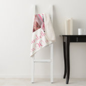 90歳の誕生日ピンク白い花模様ストライプ写真 シェルパブランケット (インサイチュ)