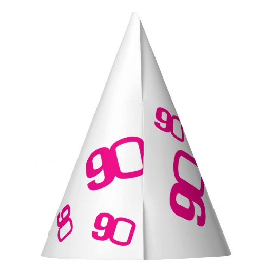 90歳の誕生日フォトカスタムフォトピンク白 パーティーハット (裏面)