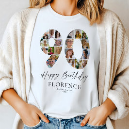 90歳の誕生日フォトコラージュTシャツ Tシャツ