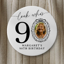 90歳の誕生日フォトパーティーボタン | 90歳のお祝い 缶バッジ