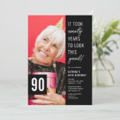 90歳の誕生日フォトパーティー招待状 招待状 (スタンド正面)
