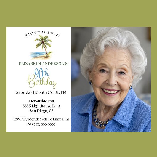 90歳の誕生日フォト 招待状