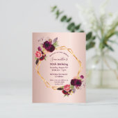 90歳の誕生日ブルゴーニュフローラバラ金ゴールド ポストカード (スタンド正面)