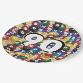 90歳の誕生日プレゼントに最適なビリヤードボールセット ペーパープレート (アングル)