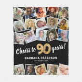 90歳の誕生日プレゼントの複数写真 フリースブランケット (正面)