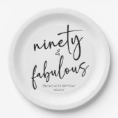 90歳の誕生日ミニマルパーティー ペーパープレート (正面)