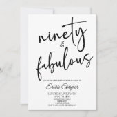 90歳の誕生日ミニマルパーティー 招待状 (正面)