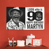 90歳の誕生日モノは今90歳のカスタム写真を見る 横断幕