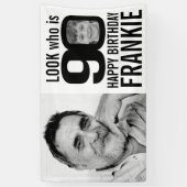 90歳の誕生日モノは今90歳のカスタム写真を見る 横断幕 (縦)