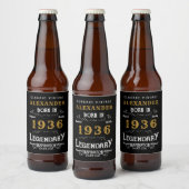 90歳の誕生日レジェンド 1936年 Vintage Black ビールラベル (ボトル)