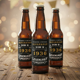 90歳の誕生日レジェンド 1936年 Vintage Black ビールラベル