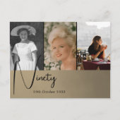 90歳の誕生日写真コラージュ招待状 ポストカード (正面)