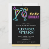 90歳の誕生日招待状カクテルネオングロー 招待状 (正面)