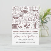 90歳の誕生日招待状メンビールヴィンテージ 招待状 (スタンド正面)