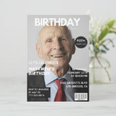 90歳の誕生日招待状 メンズ ヒム マガジン カバー 招待状 (スタンド正面)