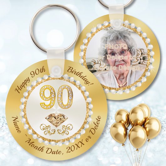 90歳の誕生日記念品のアイデア、名入れ写真、 キーホルダー