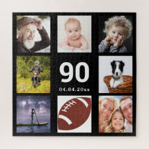 90歳の誕生日90フォトコラージュ男の男性ブラック