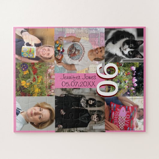 90歳の誕生日90歳990番目の贈り物 ジグソーパズル (横)