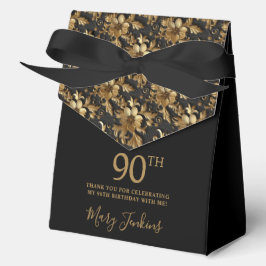 90歳の誕生日　ゴールドフラワーのお礼 フェイバーボックス