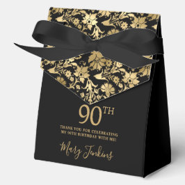 90歳の誕生日　ゴールドフラワーのお礼 フェイバーボックス