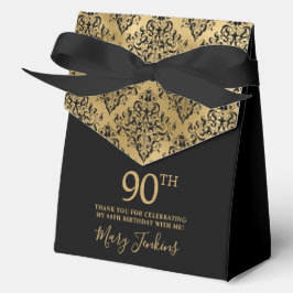 90歳の誕生日 ゴールド ダマスク お礼  フェイバーボックス