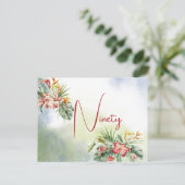 90歳の誕生日　トロピカルフラワーのご招待状 ポストカード (スタンド正面)