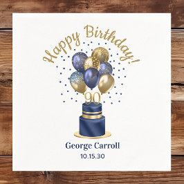 90歳の誕生日 ネイビーブルーのバルーンケーキ
