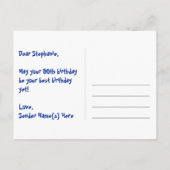 90歳の誕生日：ピンクのストライプとハート、虹の90 ポストカード (裏面)