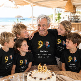 90歳の誕生日 ブラックゴールド 写真 Tシャツ