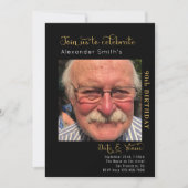 90歳の誕生日 ブラック 招待状 招待状 (正面)