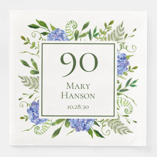90歳の誕生日 ブルー・ハイドランジア (正面)