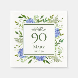 90歳の誕生日 ブルー・ハイドランジア スタンダードカクテルナプキン