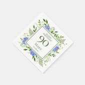 90歳の誕生日 ブルー・ハイドランジア スタンダードカクテルナプキン (角)