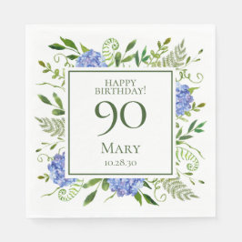 90歳の誕生日 ブルー・ハイドランジア スタンダードランチョンナプキン