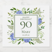 90歳の誕生日 ブルー・ハイドランジア ビールラベル (シングルラベル)