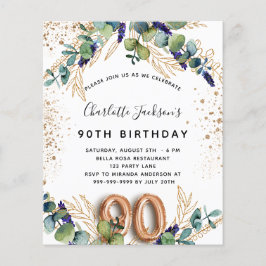 90歳の誕生日 ユーカリ 予算 招待状 チラシ