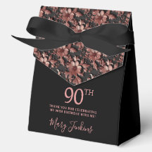 90歳の誕生日 ローズゴールド フラワー ありがとうギフト