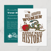 90歳の誕生日 - ワイルドウーマン、歴史を作る 招待状 (正面/裏面)