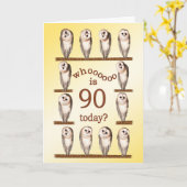 90歳の誕生日、奇妙なフクロカード。 カード (黄色い花)