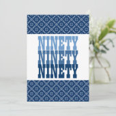 90歳の誕生日 現代的なネイビー V25 招待状 (スタンド正面)