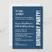 90歳の誕生日 現代的なネイビー V25 招待状 (裏面)