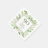 90歳の誕生日 白いアジサイ スタンダードカクテルナプキン (角)