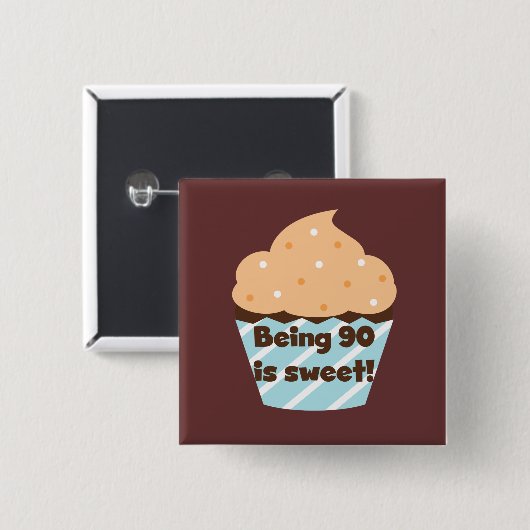 90歳は甘い誕生日Tシャツとプレゼント 缶バッジ (正面&裏面)