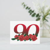 90歳または90回目の誕生日の花 ポストカード (スタンド正面)