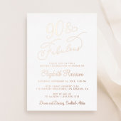 90歳エレガントと素晴らしい90歳の誕生日パーティー 箔招待状