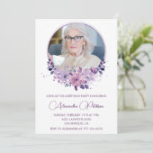 90歳エレガントの誕生日の招待状Photo エレガント 招待状 (スタンド正面)